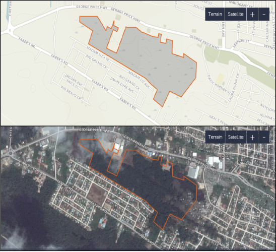 Figure 1 Images showing the boundaries of the Krooman Reserve and adjacent communities